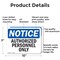 Signmission Authorized Personnel Only OSHA Notice Sign, Aluminum, 10in W x 7in L, 2PK OS-2PACK-NS-A-710-L-15277 - alternate 2